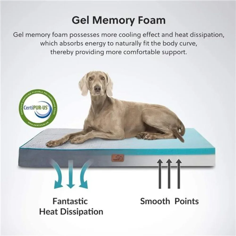 Orthopedic Dog Bed for Large Dogs - Memory Foam, 2-Layer Thick Pet Bed
